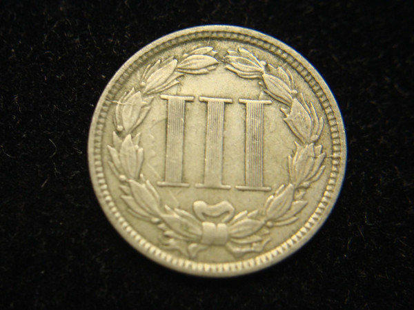 1866 Three Cent Nickel - Uncirculated, Highly Detailed Coin - Odd Denomination Collectible