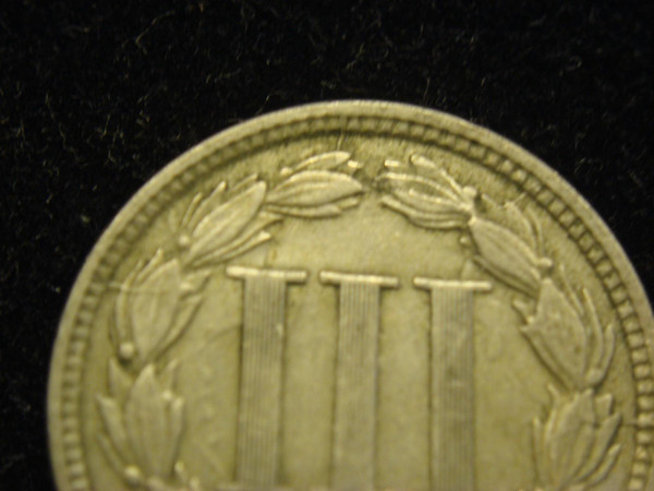 1866 Three Cent Nickel - Uncirculated, Highly Detailed Coin - Odd Denomination Collectible