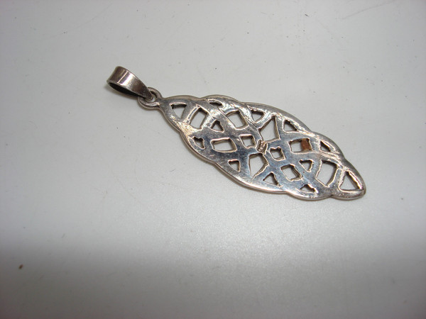 Vintage Sterling Silver Celtic Knot Pendant & Ring Set (Ireland, Size 7)