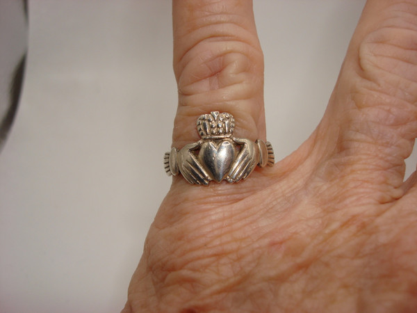 Vintage Sterling Silver Celtic Knot Pendant & Ring Set (Ireland, Size 7)