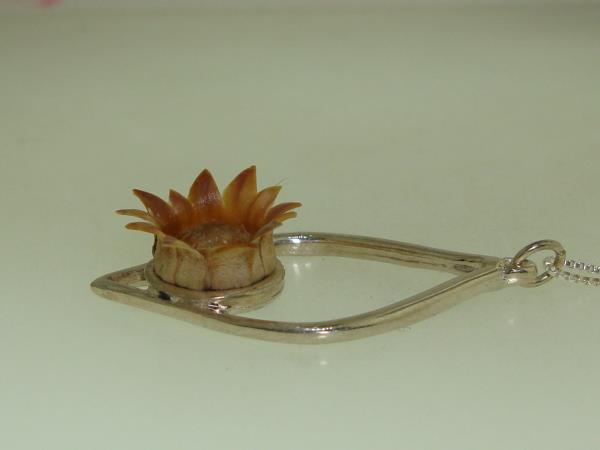 Sterling Silver Blessing Flower Pendant Necklace - Israeli Design, 25 Year Bloom
