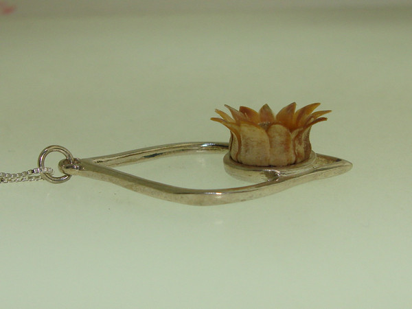 Sterling Silver Blessing Flower Pendant Necklace - Israeli Design, 25 Year Bloom