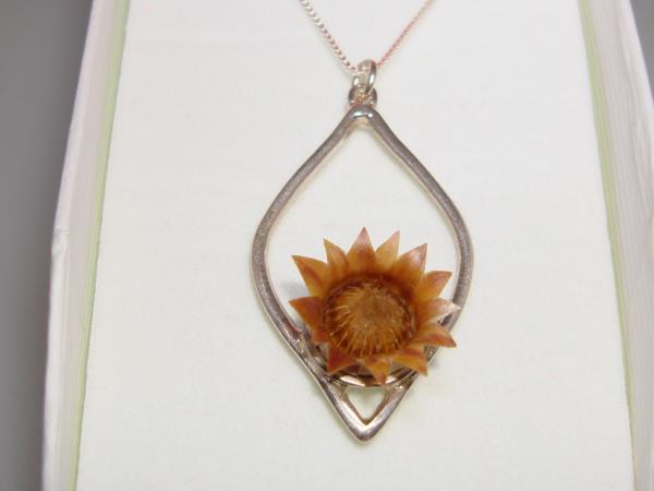 Sterling Silver Blessing Flower Pendant Necklace - Israeli Design, 25 Year Bloom
