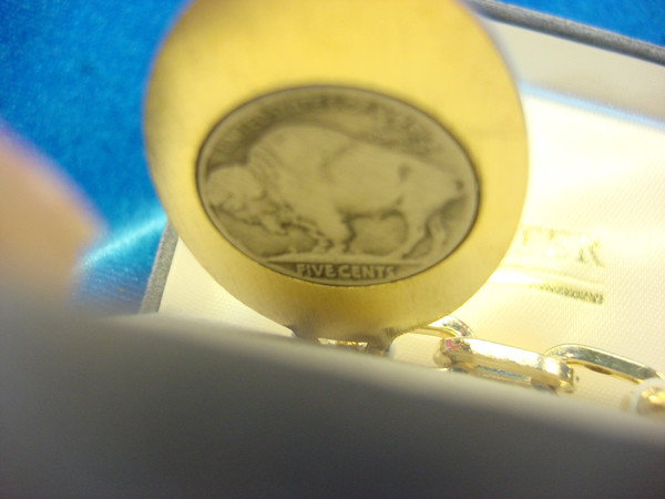 Vintage Foster Buffalo Nickel Keychain - Gold Tone, New & Unopened
