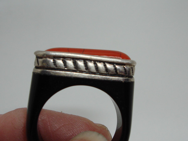 Vintage 1980s Black Onyx Ring with Interchangeable Gemstones - Size 7