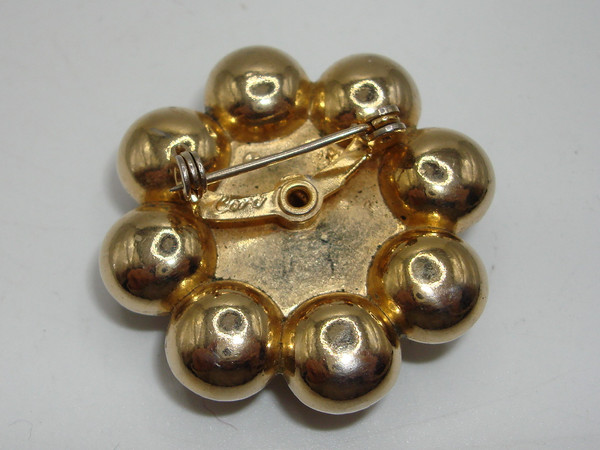 Vintage Coro Cameo Brooch, Rhinestones & Faux Pearls, 1940s-50s