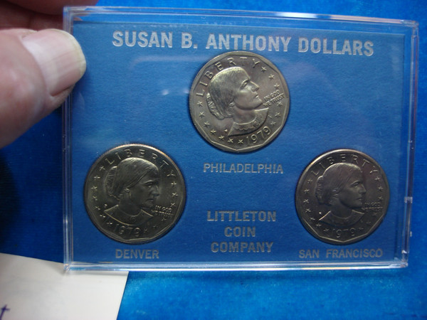 Complete 1979 Susan B. Anthony Dollar Set (P, D, S) - UNC & Custom Holder