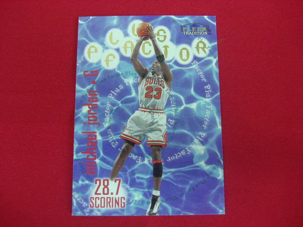 Michael Jordan 1998-99 Fleer Tradition Plus Factor #142 Chicago Bulls Trading Card - Professionally Protected
