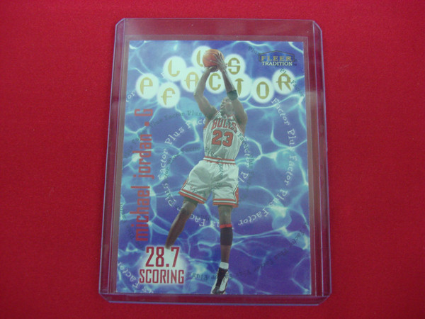 Michael Jordan 1998-99 Fleer Tradition Plus Factor #142 Chicago Bulls Trading Card - Professionally Protected