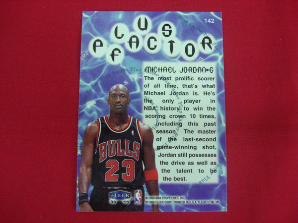 1998-99 Fleer Tradition Plus Factor Michael Jordan #142 Chicago Bulls Card - PSA Graded (Condition Details in Photos)