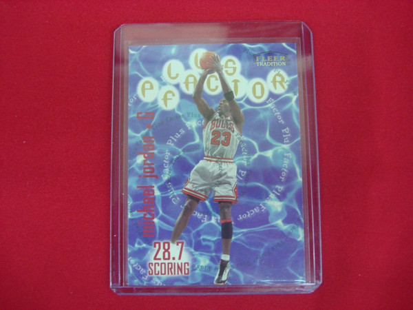 1998-99 Fleer Tradition Plus Factor Michael Jordan #142 Chicago Bulls Card - PSA Graded (Condition Details in Photos)